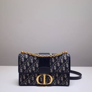 Dior 30 Montaigne Chain Bag in Blue Dior Oblique Jacquard 2024 (DMZ-24040327)