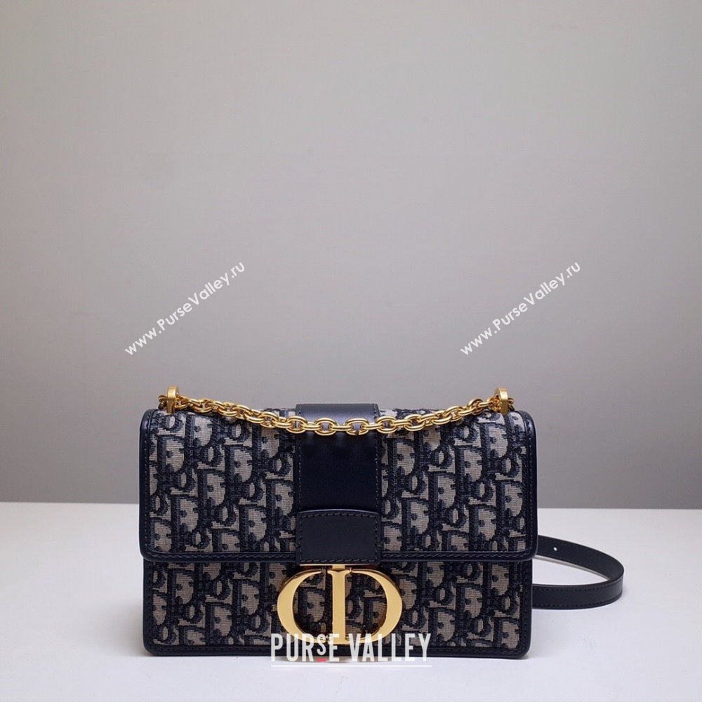 Dior 30 Montaigne Chain Bag in Blue Dior Oblique Jacquard 2024 (DMZ-24040327)