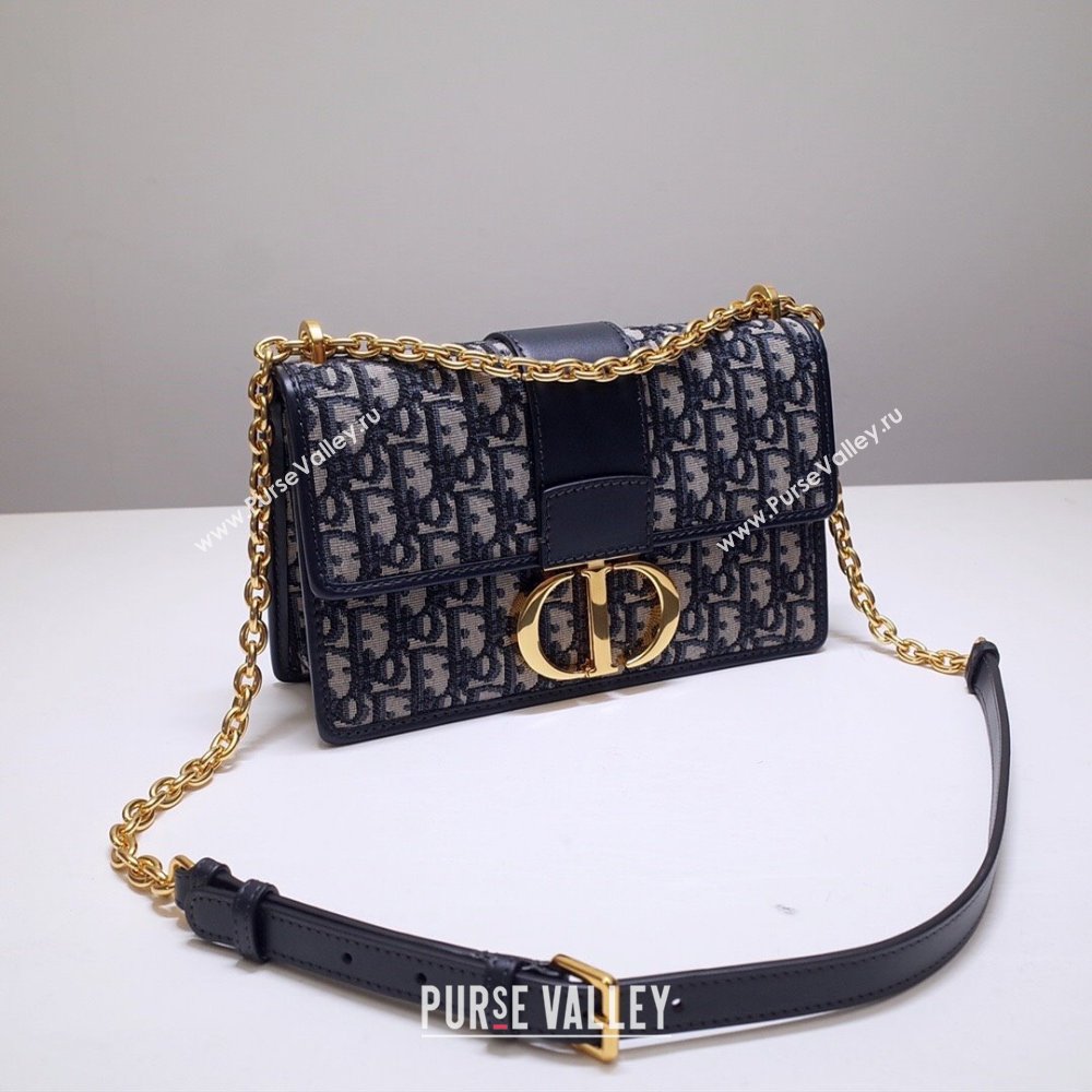 Dior 30 Montaigne Chain Bag in Blue Dior Oblique Jacquard 2024 (DMZ-24040327)