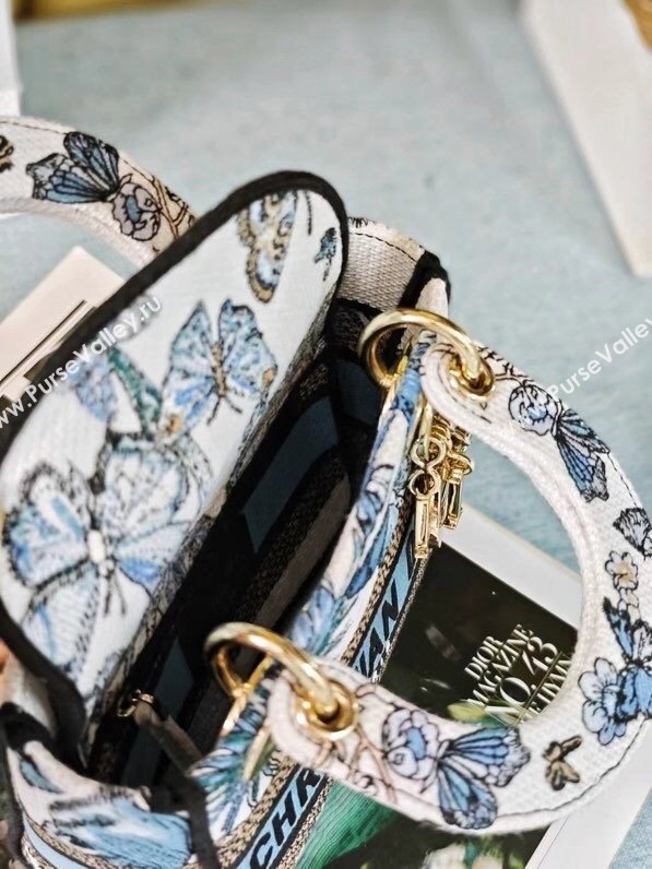 Dior Mini Lady D-Lite Bag in Blue Multicolor Toile de Jouy Mexico Embroidery 2024 (DMZ-24022807)