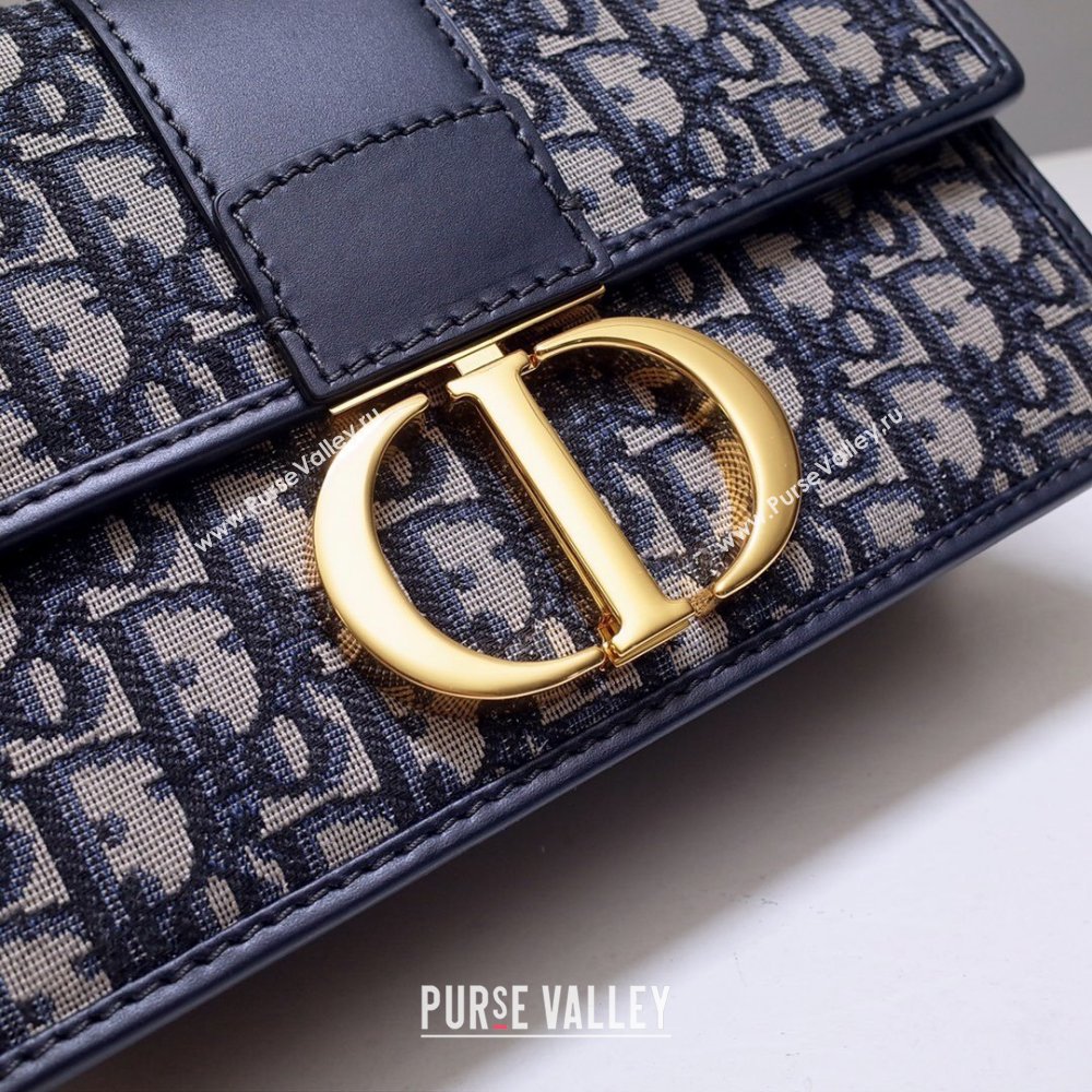 Dior 30 Montaigne Chain Bag in Blue Dior Oblique Jacquard 2024 (DMZ-24040327)