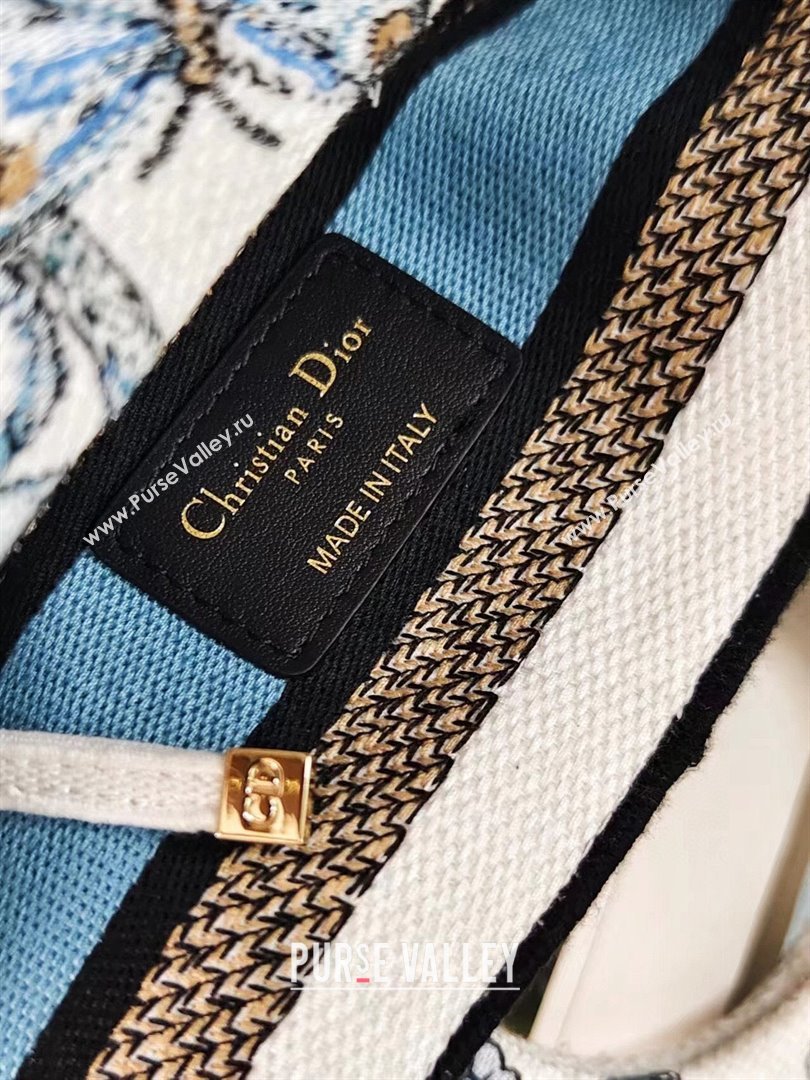 Dior Mini Lady D-Lite Bag in Blue Multicolor Toile de Jouy Mexico Embroidery 2024 (DMZ-24022807)