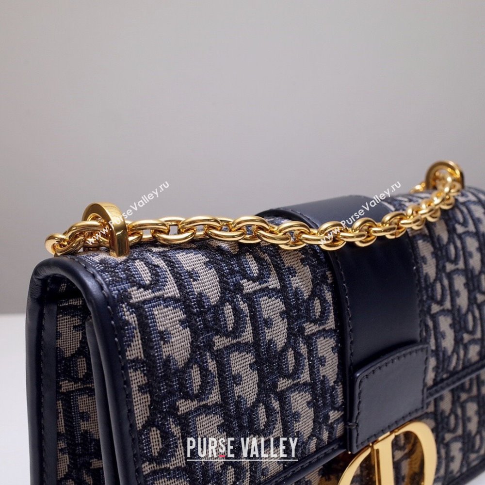 Dior 30 Montaigne Chain Bag in Blue Dior Oblique Jacquard 2024 (DMZ-24040327)