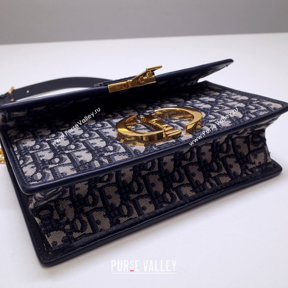 Dior 30 Montaigne Chain Bag in Blue Dior Oblique Jacquard 2024 (DMZ-24040327)