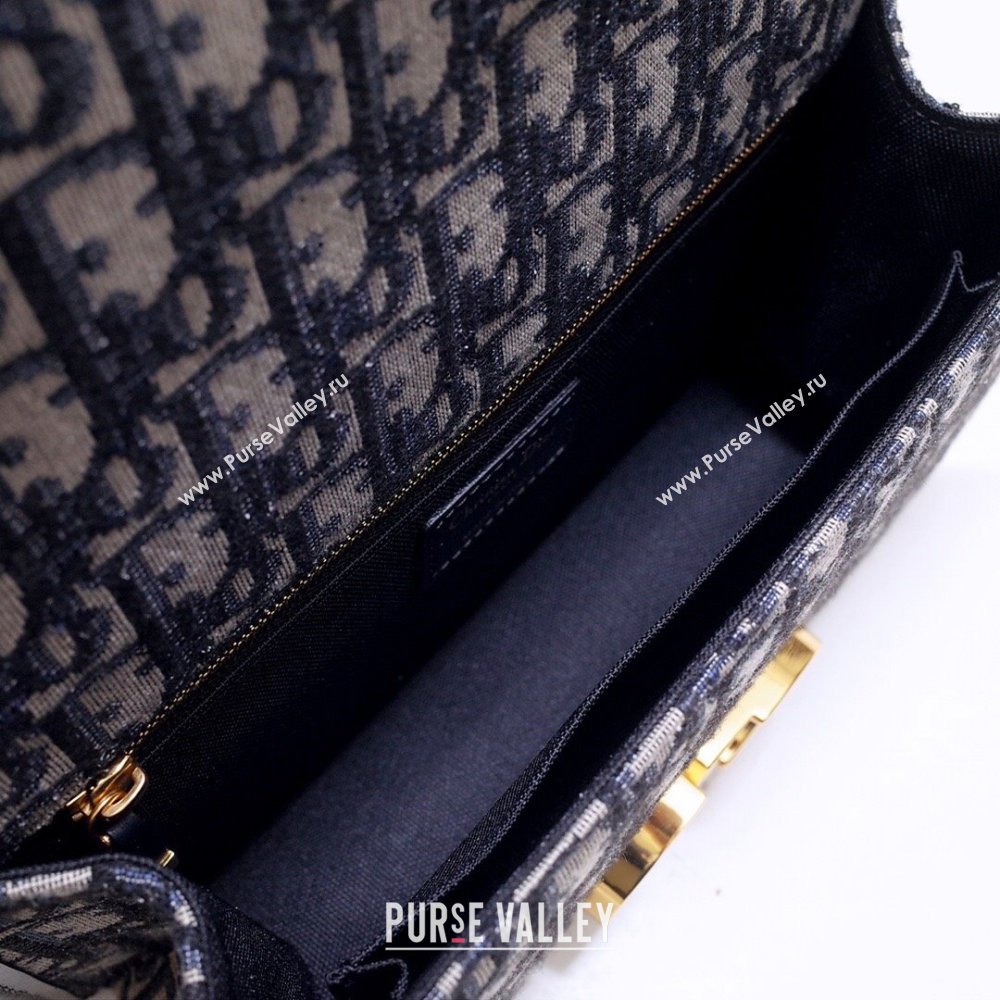 Dior 30 Montaigne Chain Bag in Blue Dior Oblique Jacquard 2024 (DMZ-24040327)