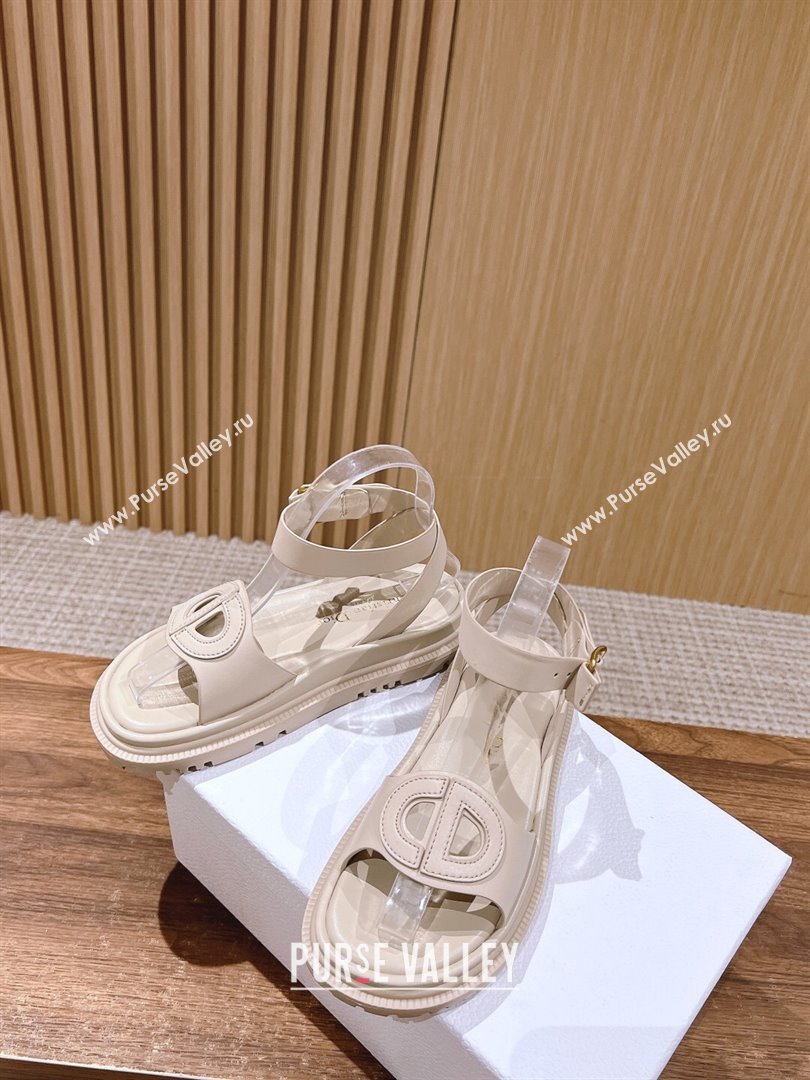 Dior 30 Montaigne CD Calfskin Sandals Beige/Beige 2024 (KL-24052322)