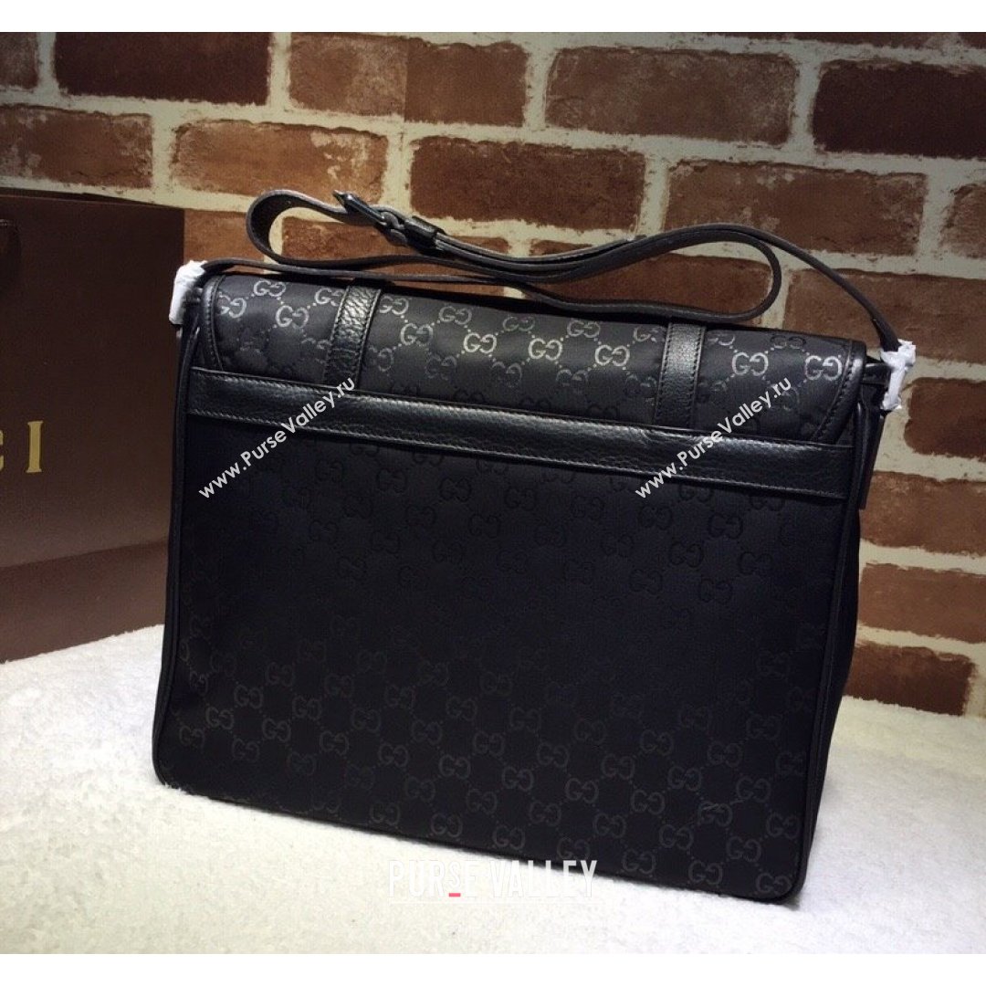 Gucci GG Nylon Messenger Bag 387070 Black 2021 (DLH-21090305)