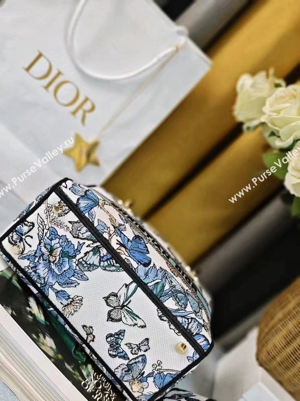 Dior Medium Lady D-Lite Bag in Blue Multicolor Toile de Jouy Mexico Embroidery 2024 (DMZ-24022801)