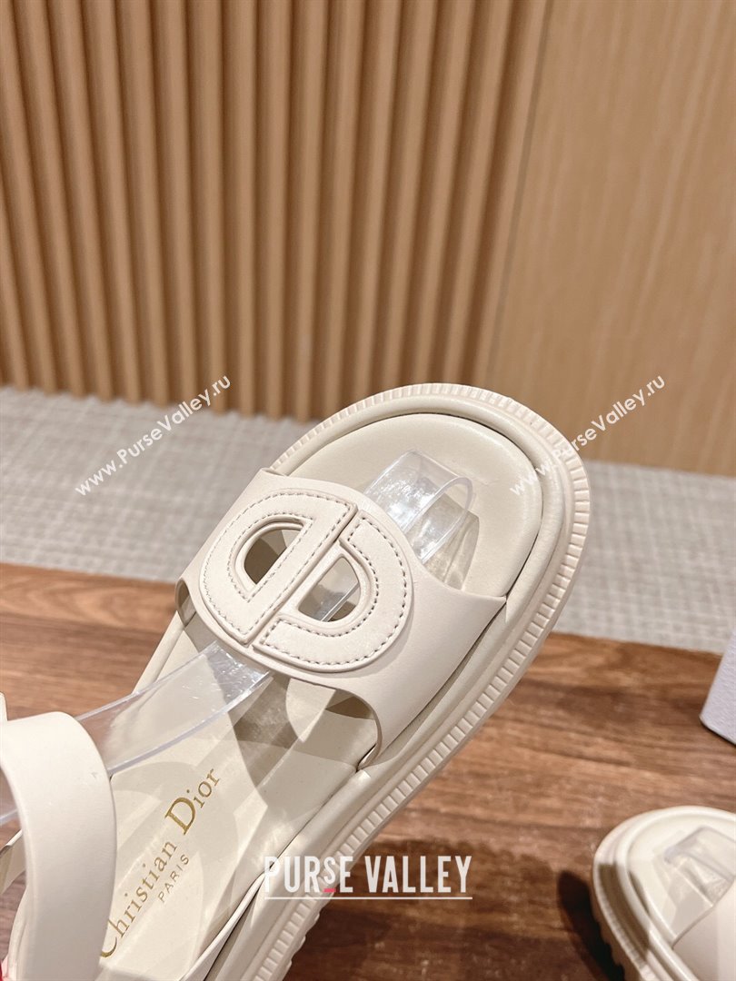 Dior 30 Montaigne CD Calfskin Sandals Beige/Beige 2024 (KL-24052322)