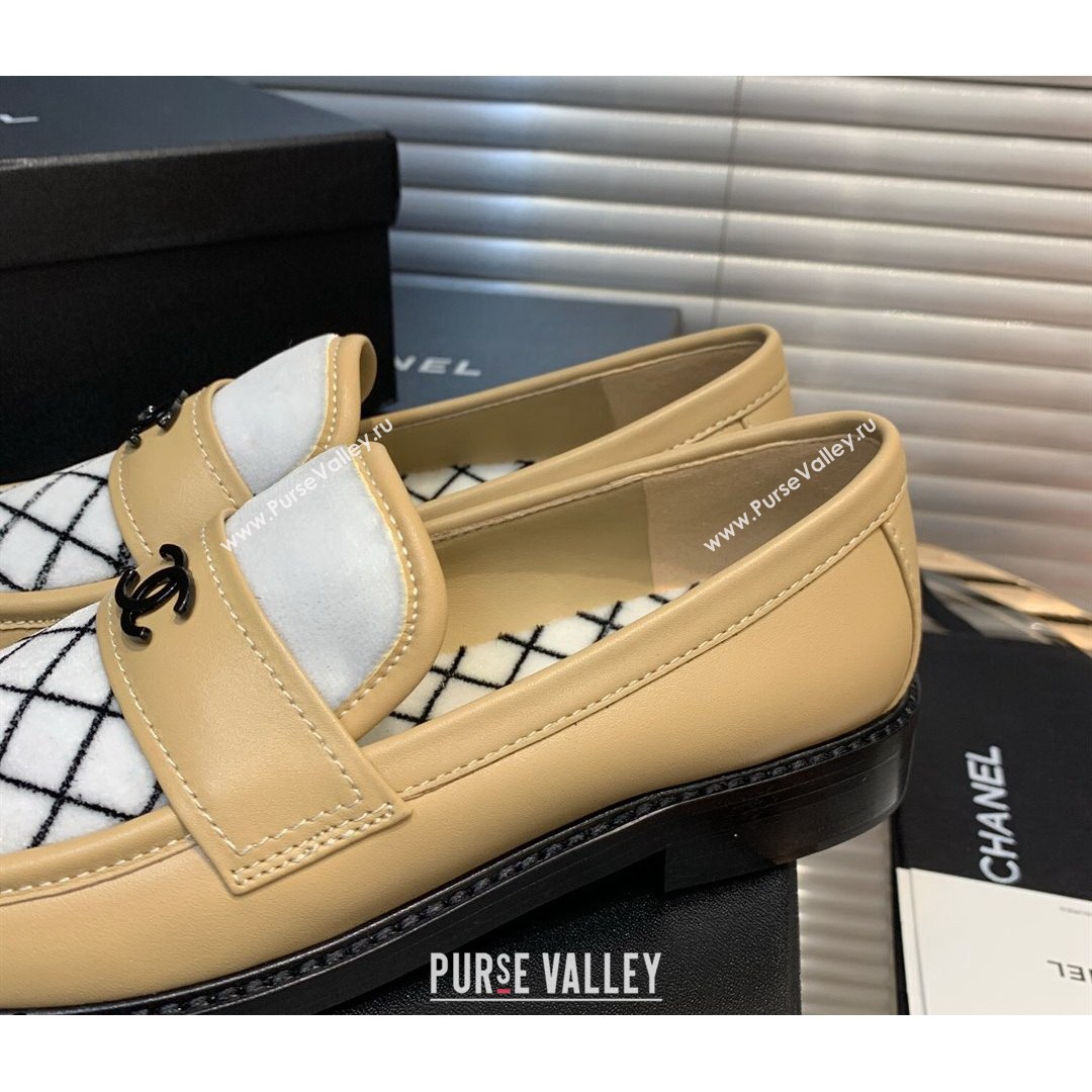 Chanel Quilted Fabric Loafers Apricot 2021 (MD-21080931)