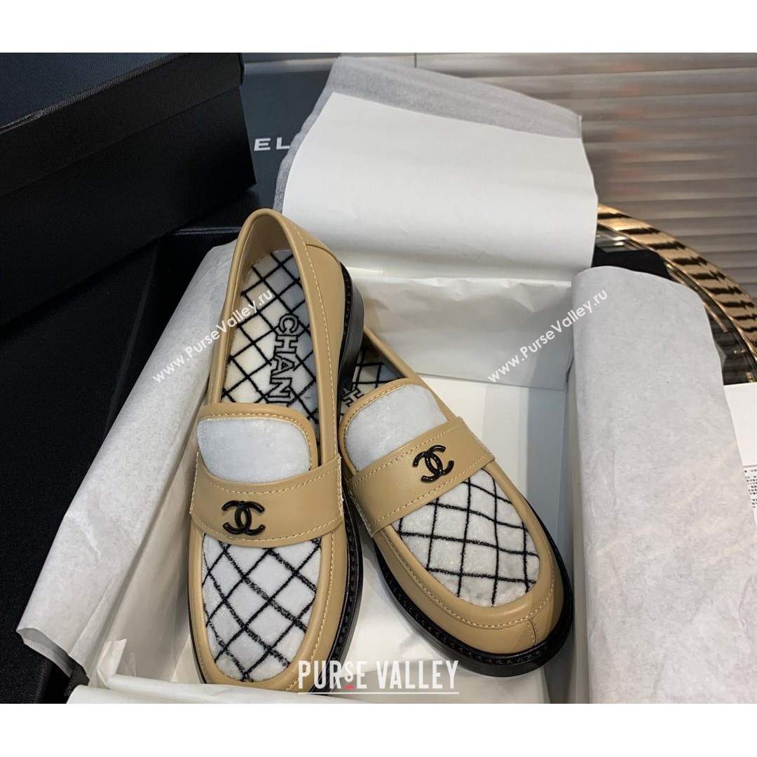 Chanel Quilted Fabric Loafers Apricot 2021 (MD-21080931)