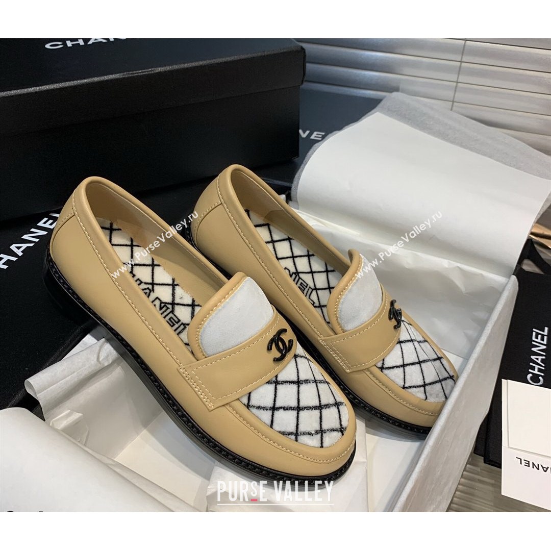 Chanel Quilted Fabric Loafers Apricot 2021 (MD-21080931)