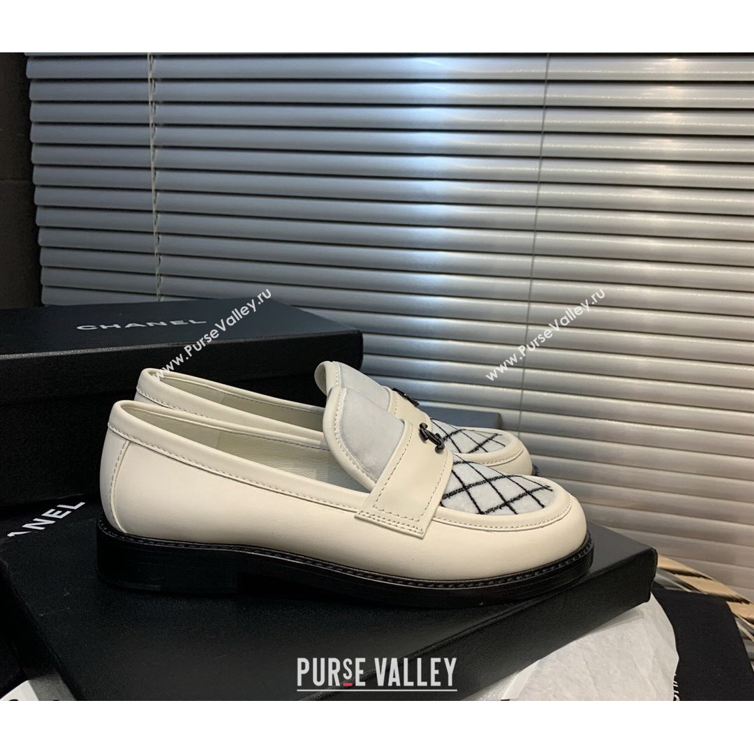 Chanel Quilted Fabric Loafers White 2021 (MD-21080933)