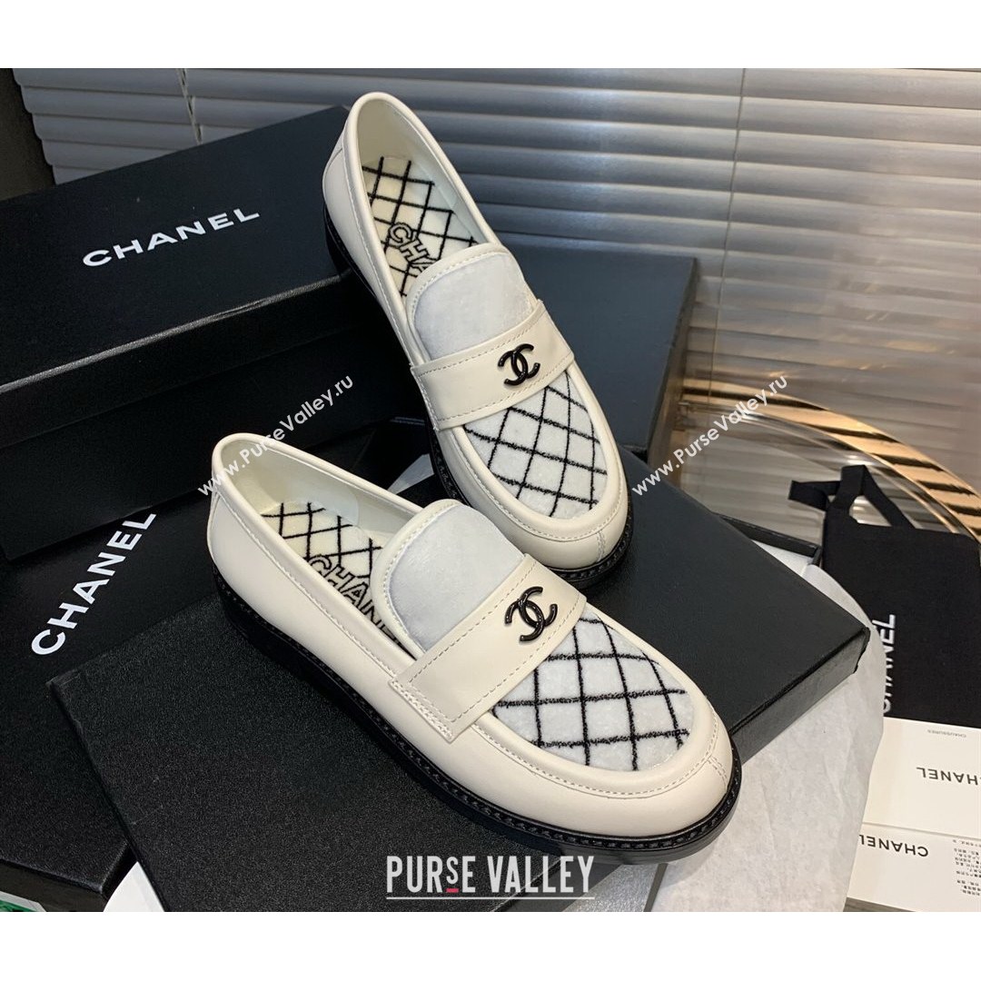 Chanel Quilted Fabric Loafers White 2021 (MD-21080933)