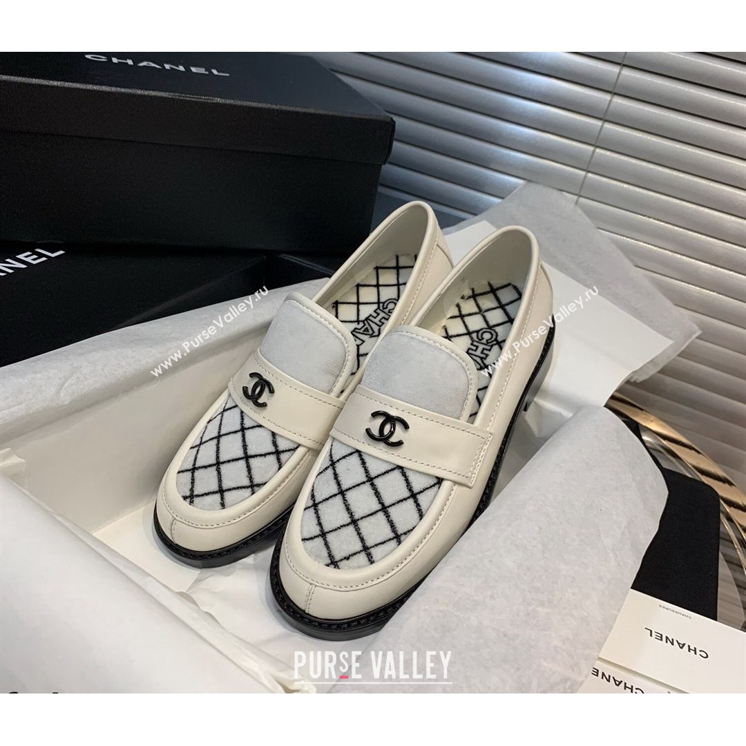 Chanel Quilted Fabric Loafers White 2021 (MD-21080933)