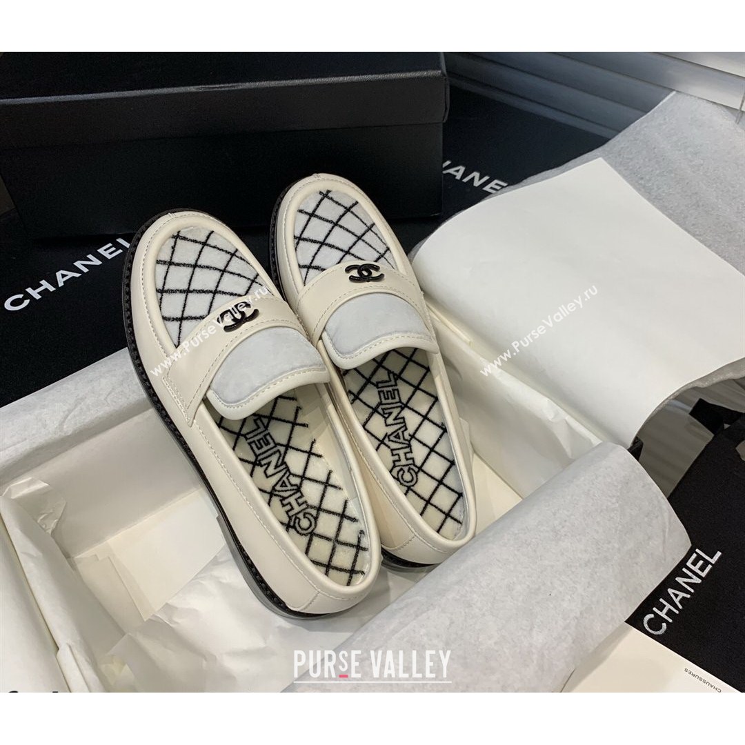 Chanel Quilted Fabric Loafers White 2021 (MD-21080933)