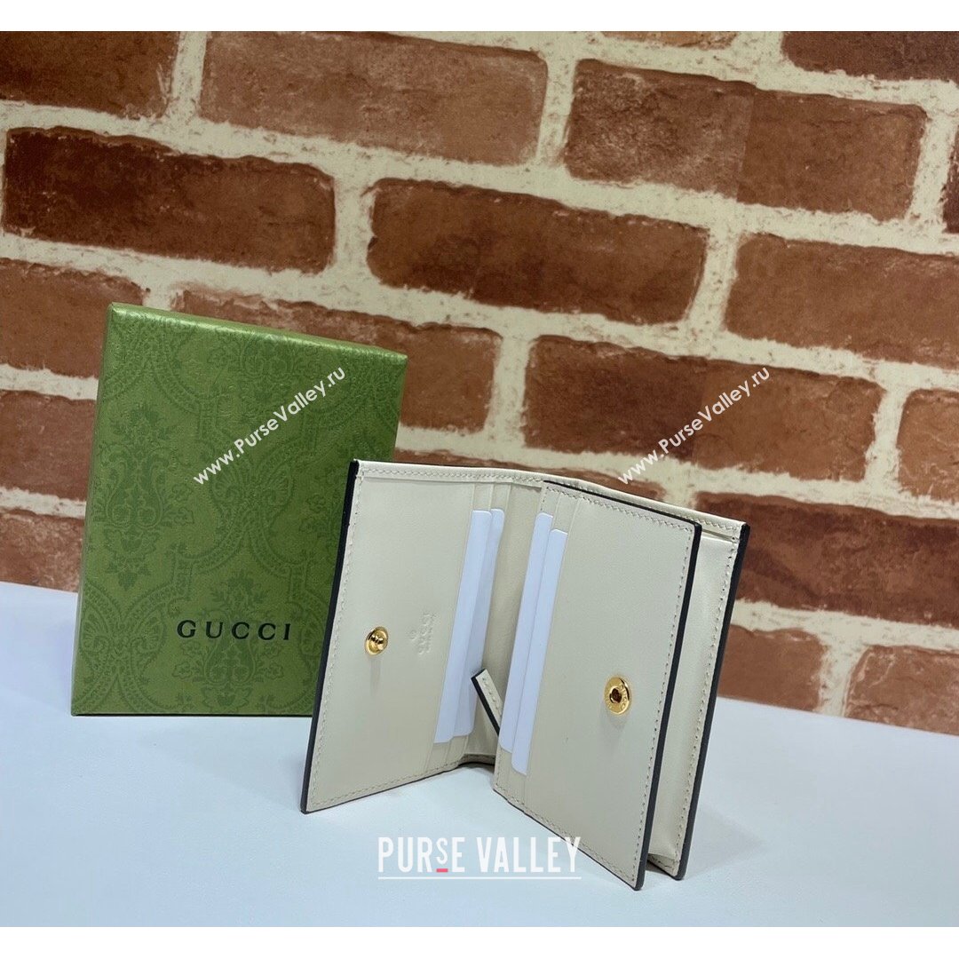 Gucci Les Pommes Card Case Wallet 663922 Beige/Pink 2021 (DLH-21090308)