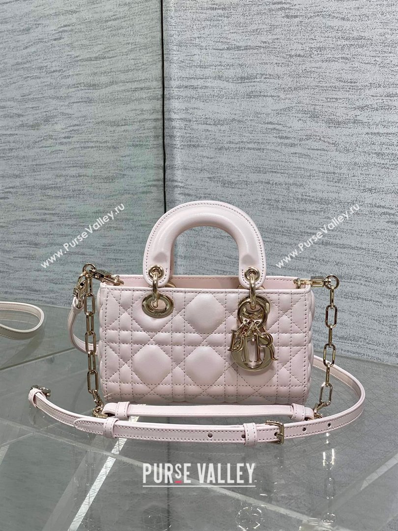 Dior Lady D-Joy Micro Bag in Cannage Lambskin Light Pink 2025 M9250 (XXG-250806077)