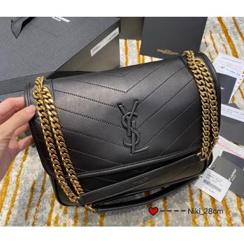 Saint Laurent Medium Niki Chain Bag in Lambskin 498894 Black 2021 (JUND-210820054)