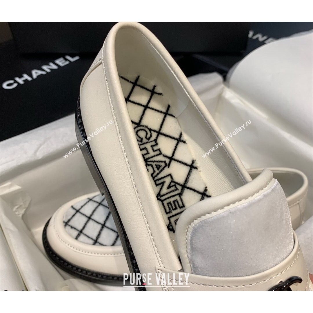 Chanel Quilted Fabric Loafers White 2021 (MD-21080933)