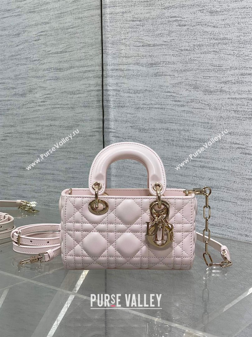 Dior Lady D-Joy Micro Bag in Cannage Lambskin Light Pink 2025 M9250 (XXG-250806077)
