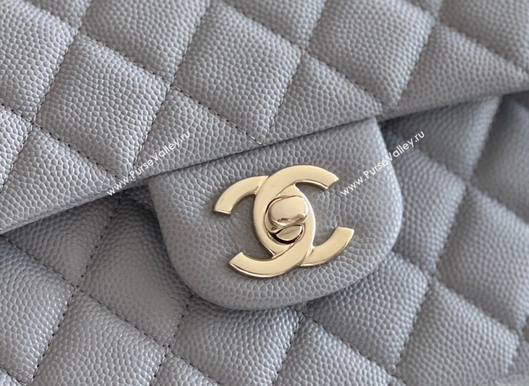 Chanel Grained Calfskin Small Classic Flap Bag A01113 Grey/Light Gold 2023 Original Quality (MHE-23121211)