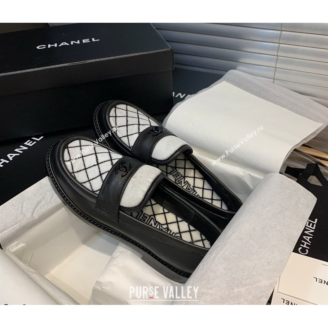 Chanel Quilted Fabric Loafers Black 2021 (MD-21080932)