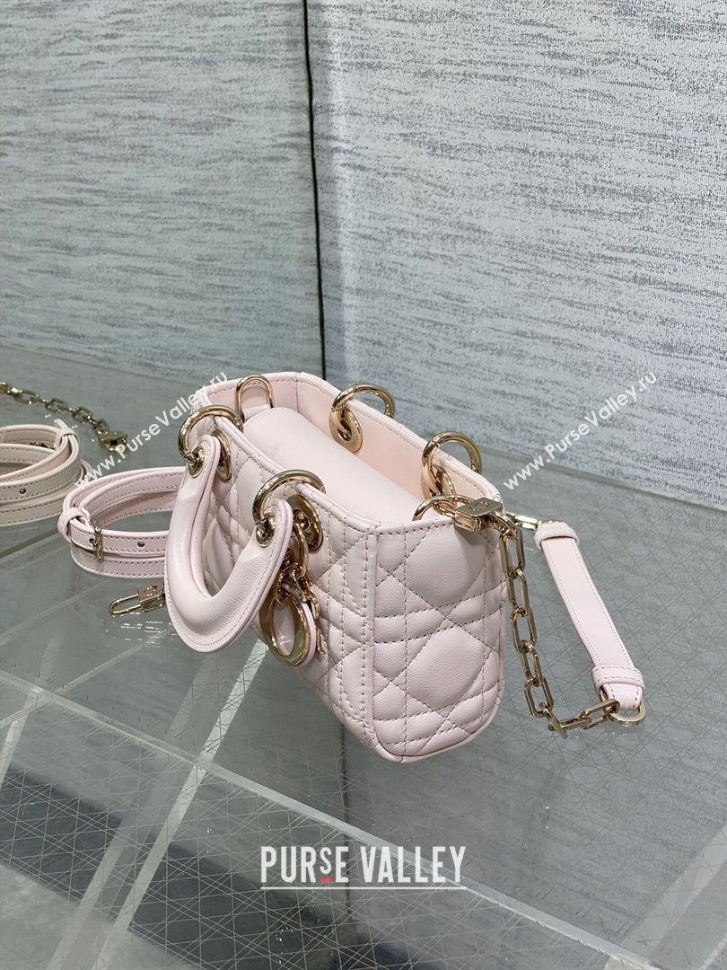 Dior Lady D-Joy Micro Bag in Cannage Lambskin Light Pink 2025 M9250 (XXG-250806077)
