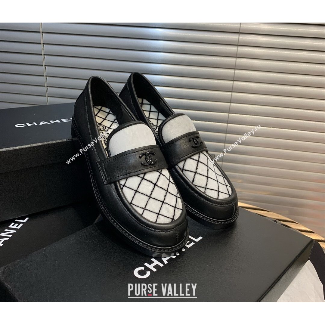 Chanel Quilted Fabric Loafers Black 2021 (MD-21080932)