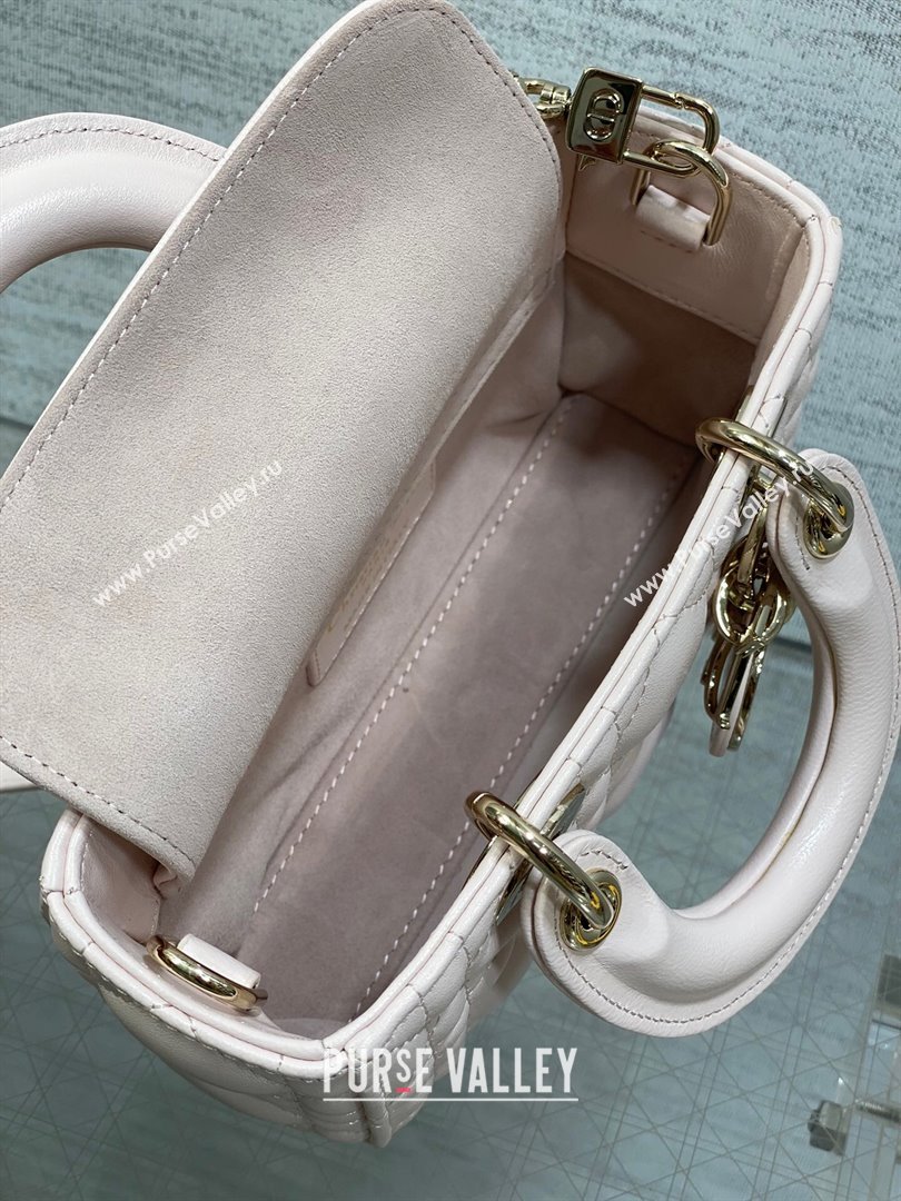 Dior Lady D-Joy Micro Bag in Cannage Lambskin Light Pink 2025 M9250 (XXG-250806077)