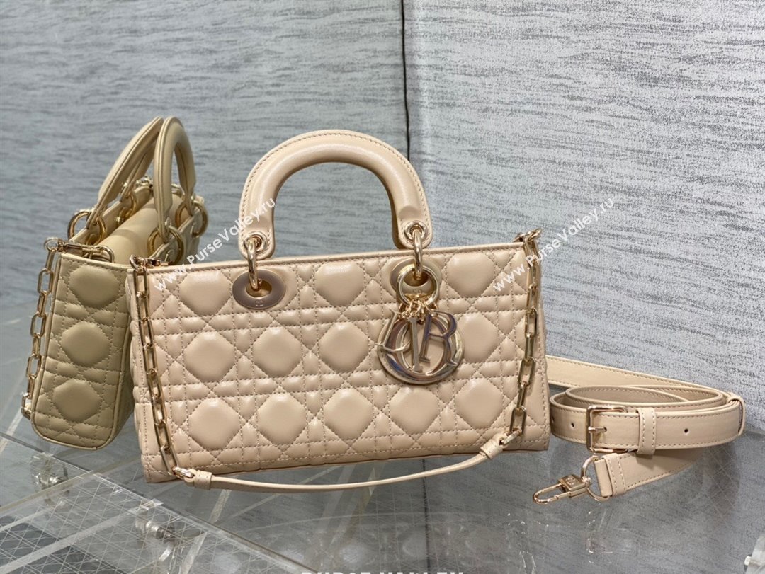 Dior Lady D-Joy Medium Bag in Cannage Lambskin Rose beige 2025 M9250 (XXG-250806056)