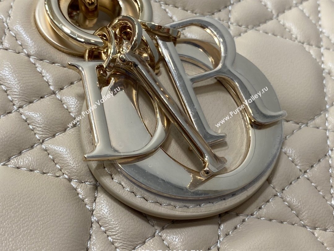 Dior Lady D-Joy Medium Bag in Cannage Lambskin Rose beige 2025 M9250 (XXG-250806056)