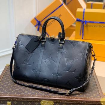 Louis Vuitton Keepall Bandoulière 45 Bag in Giant Monogram Leather M45532 Black 2021 (KI-21101525)