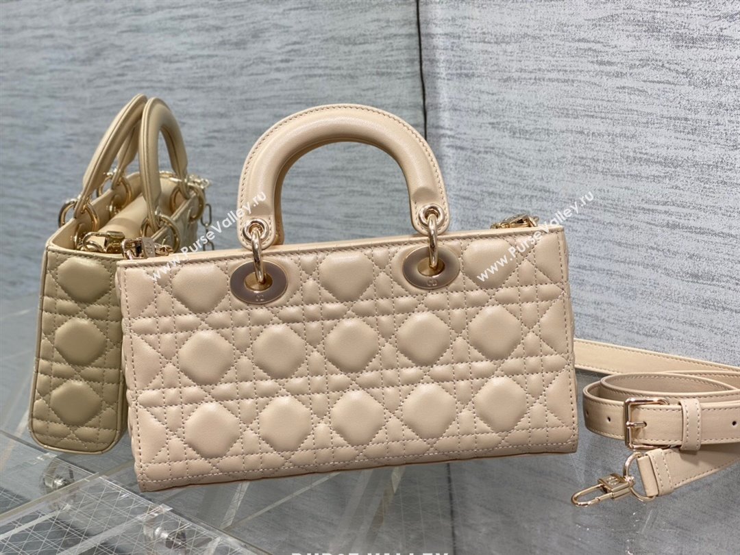 Dior Lady D-Joy Medium Bag in Cannage Lambskin Rose beige 2025 M9250 (XXG-250806056)