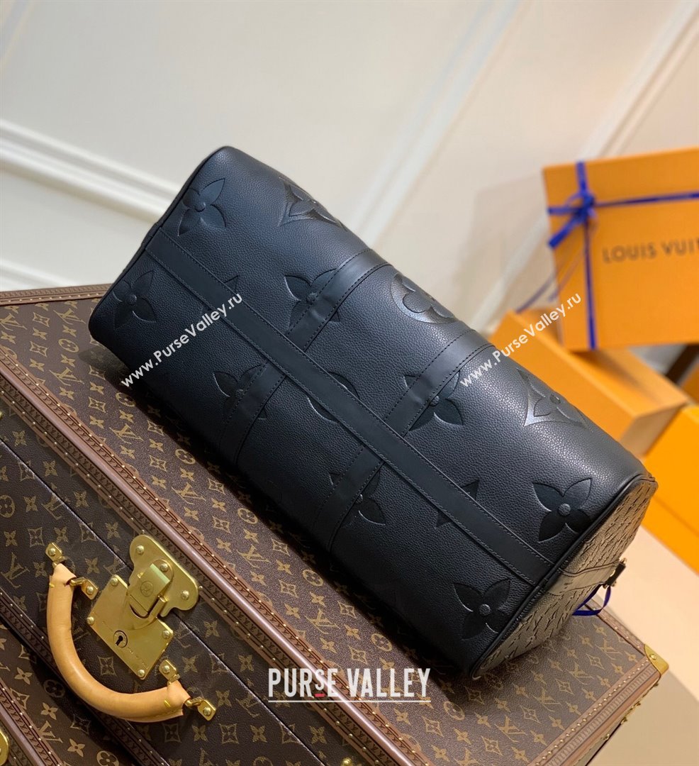 Louis Vuitton Keepall Bandoulière 45 Bag in Giant Monogram Leather M45532 Black 2021 (KI-21101525)