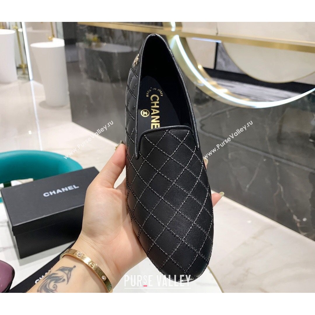 Chanel Quilted Calfskin Loafers Black 2021 (MD-21080937)