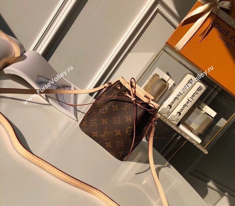 Louis Vuitton Nano Noe Mini Bucket Bag M41346 Monogram Canvas/Nude 2025 (KI-250211040)