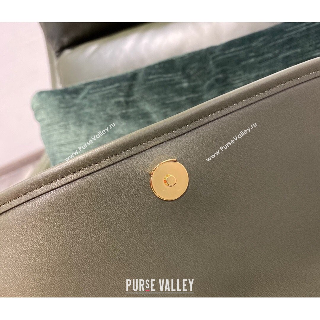 Saint Laurent Medium Niki Chain Bag in Lambskin 498894 Khaki Green 2021 (JUND-210820052)