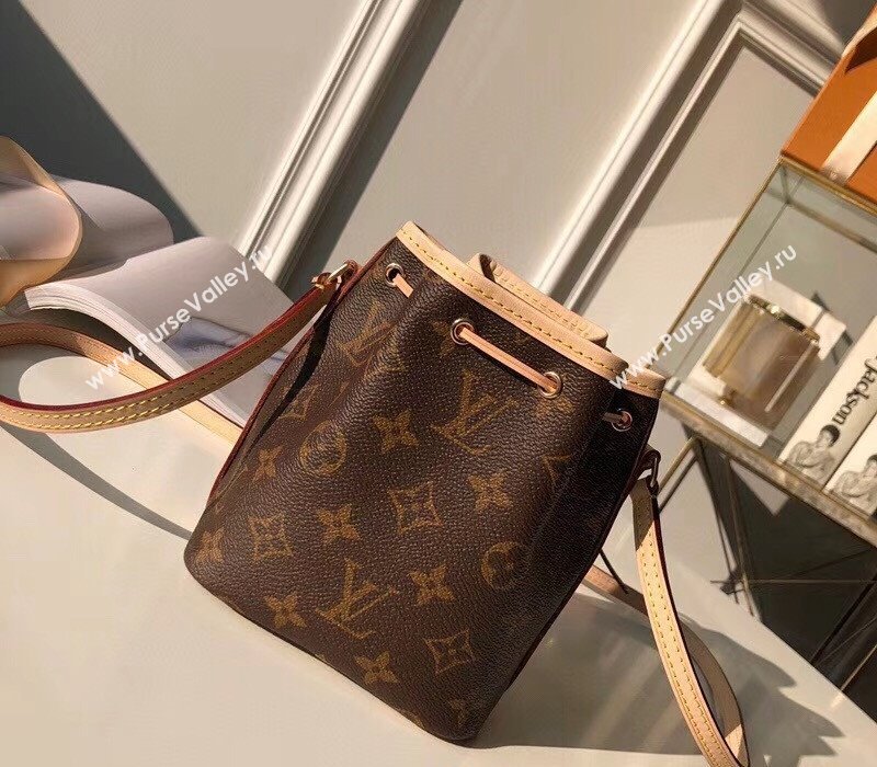 Louis Vuitton Nano Noe Mini Bucket Bag M41346 Monogram Canvas/Nude 2025 (KI-250211040)