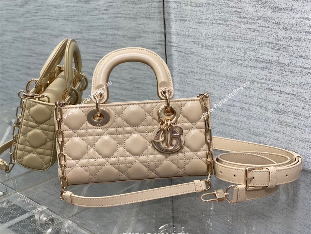 Dior Lady D-Joy Small Bag in Cannage Lambskin Rose Beige 2025 M9250 (XXG-250806065)