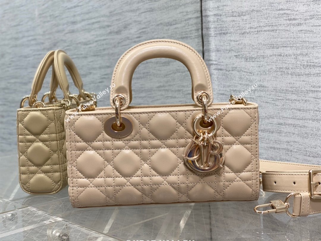 Dior Lady D-Joy Small Bag in Cannage Lambskin Rose Beige 2025 M9250 (XXG-250806065)