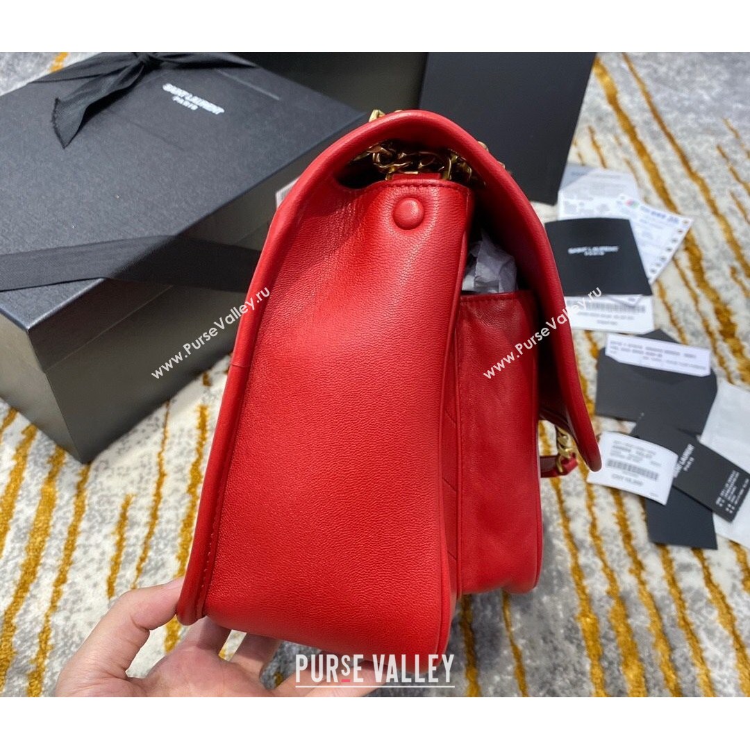 Saint Laurent Medium Niki Chain Bag in Lambskin 498894 Red 2021 (JUND-210820053)