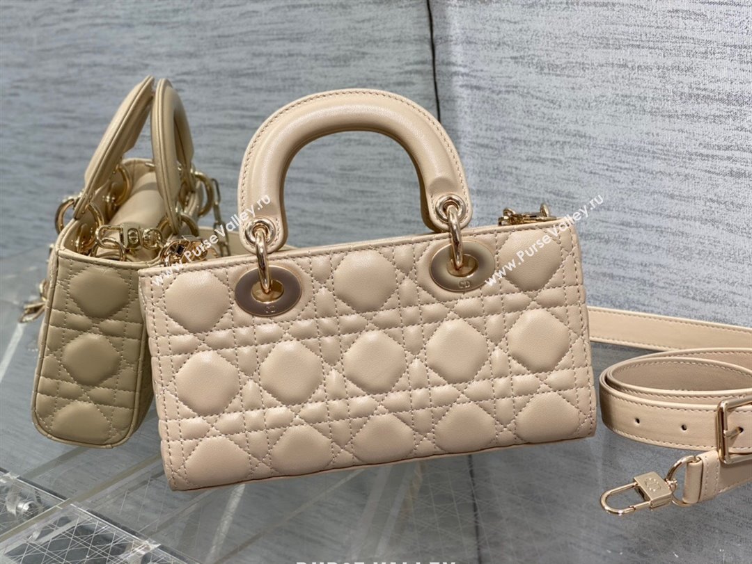Dior Lady D-Joy Small Bag in Cannage Lambskin Rose Beige 2025 M9250 (XXG-250806065)