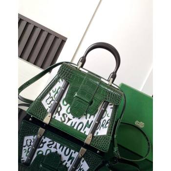 Goyard Saigon PM Top Handle Bag in Embroidery and Crocodile Embossed Leather Green 2024 020186 (ZHANG-240920092)