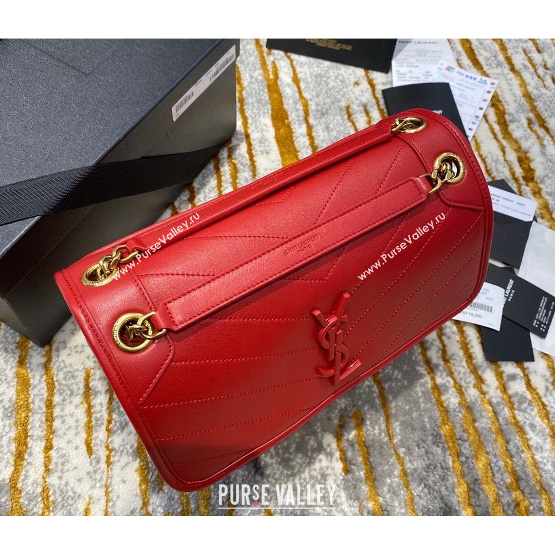 Saint Laurent Medium Niki Chain Bag in Lambskin 498894 Red 2021 (JUND-210820053)