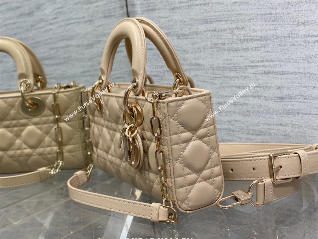 Dior Lady D-Joy Small Bag in Cannage Lambskin Rose Beige 2025 M9250 (XXG-250806065)