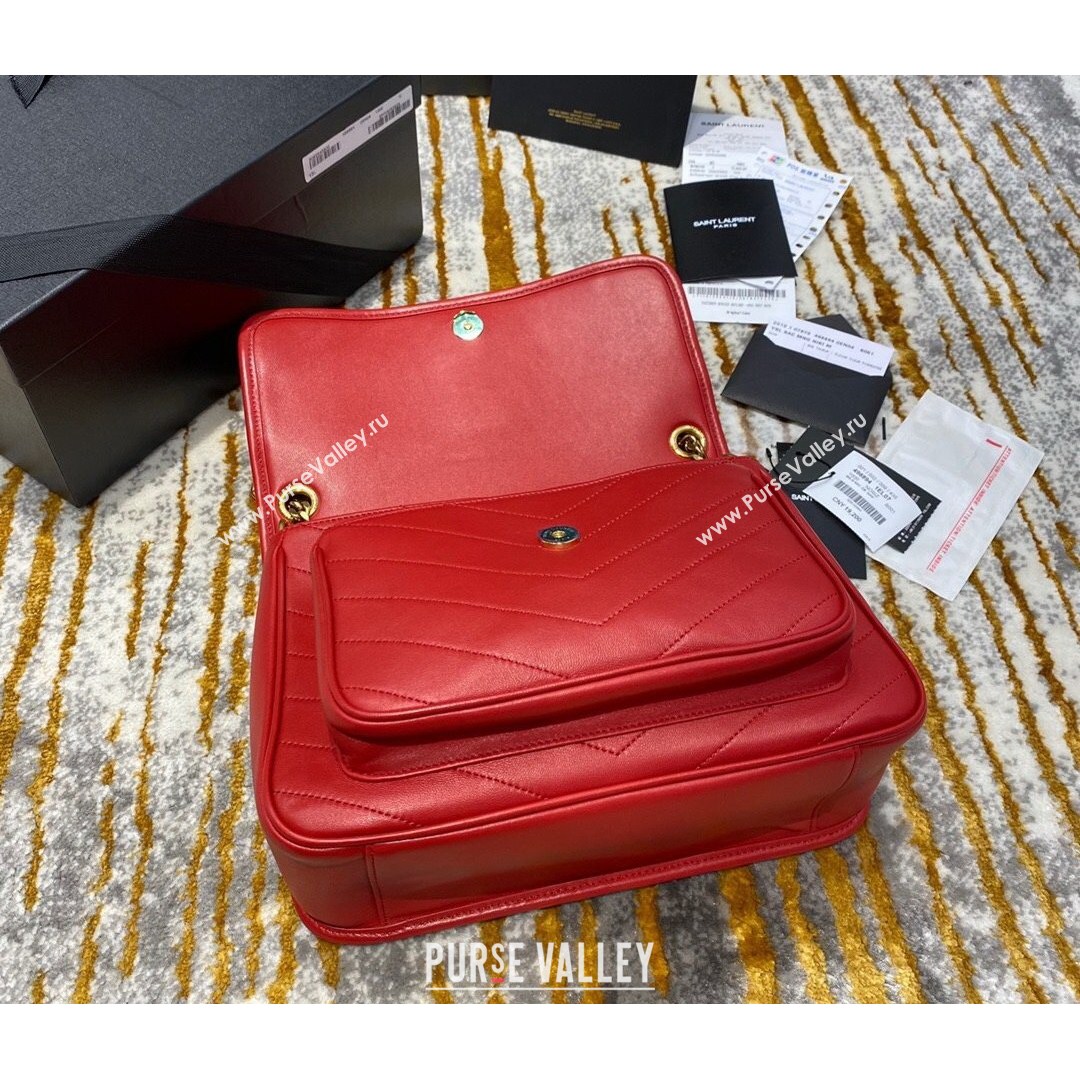 Saint Laurent Medium Niki Chain Bag in Lambskin 498894 Red 2021 (JUND-210820053)