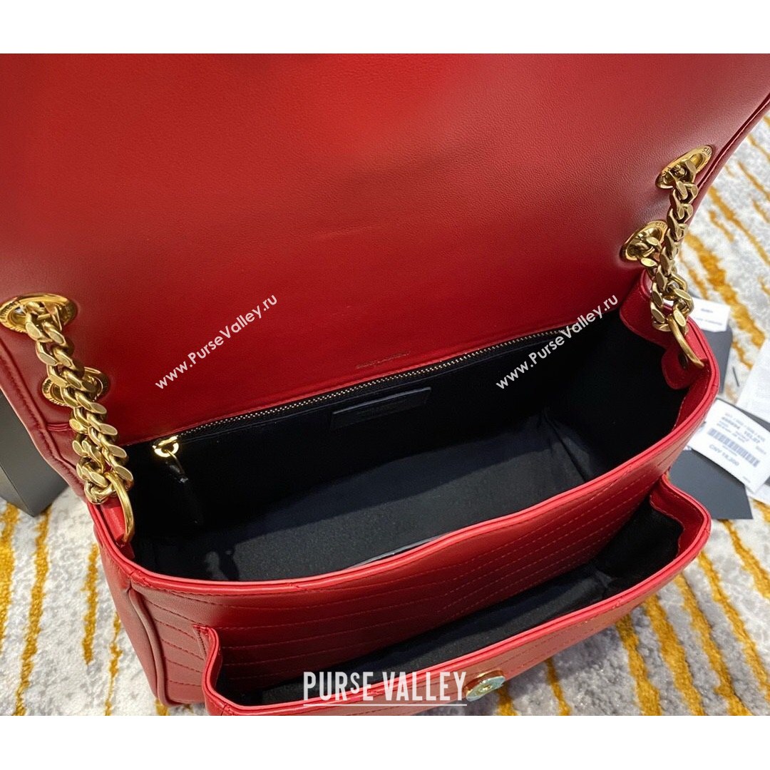 Saint Laurent Medium Niki Chain Bag in Lambskin 498894 Red 2021 (JUND-210820053)