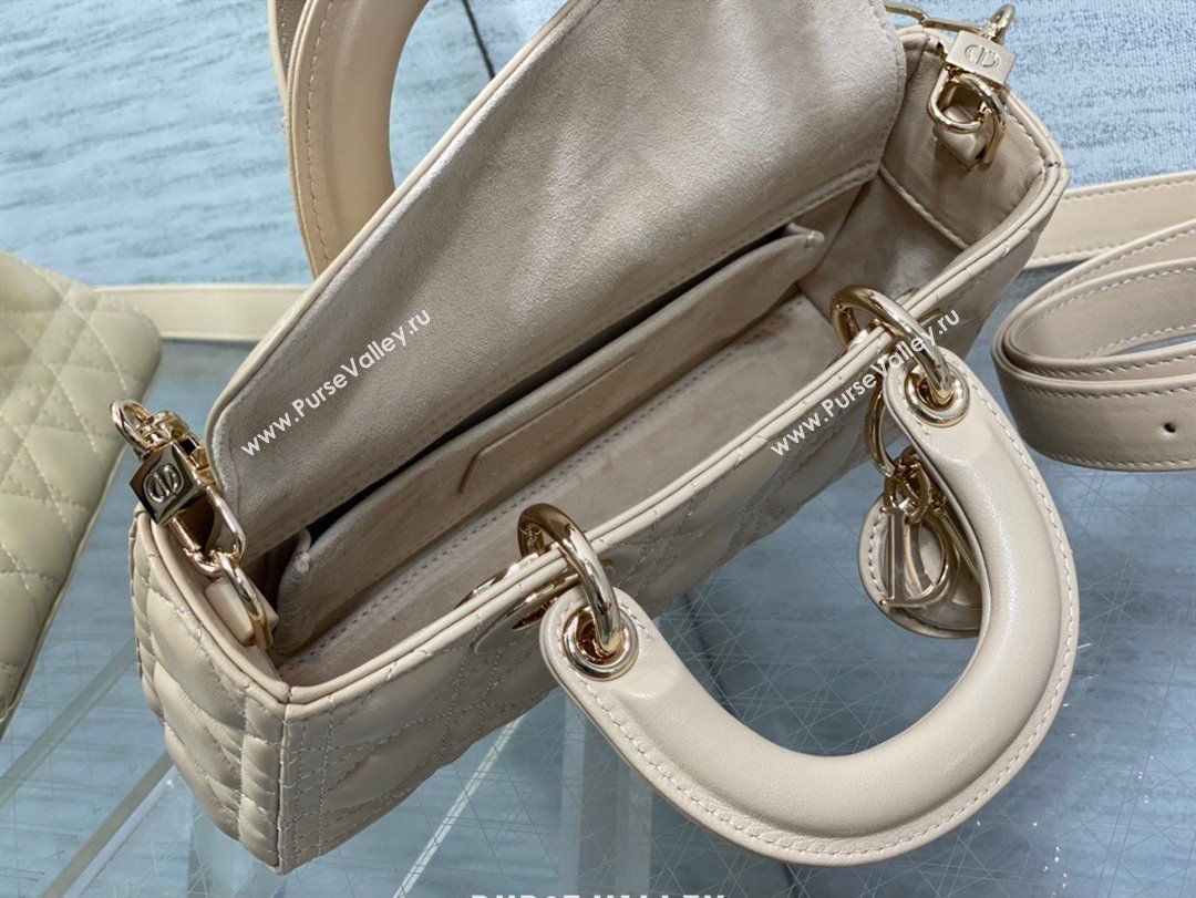 Dior Lady D-Joy Small Bag in Cannage Lambskin Rose Beige 2025 M9250 (XXG-250806065)