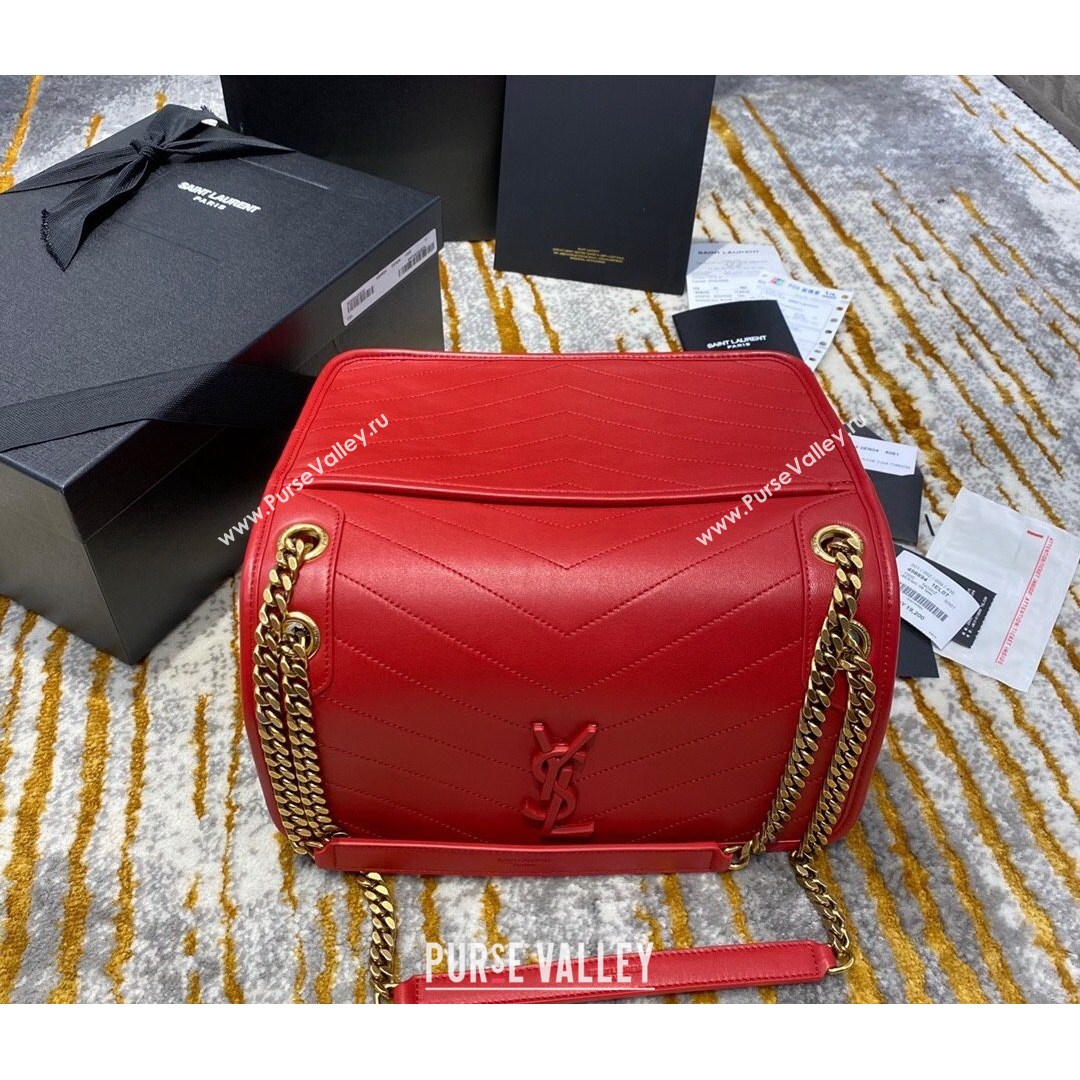 Saint Laurent Medium Niki Chain Bag in Lambskin 498894 Red 2021 (JUND-210820053)